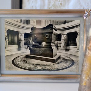 Fotografía antigua de la tumba de Napoleón en París, postal antigua, fotografía real, tumba de Napoleón, fotografía en blanco y negro