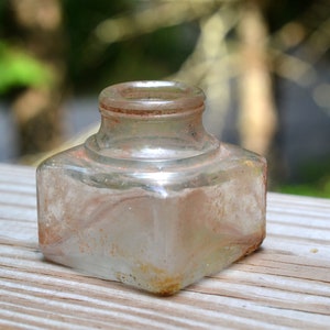 Antique Carter's Ink Well, Stamped Made in USA, Vintage Glass Ink Well,  Ink Well