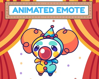 ANIMATED Dancing Clown Twitch Emote – Stream Alert | VTuber Emotes | OBS & Discord Ready