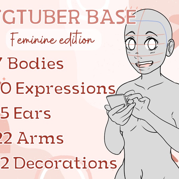 PNGtuber Base Pack (Feminine Edition)