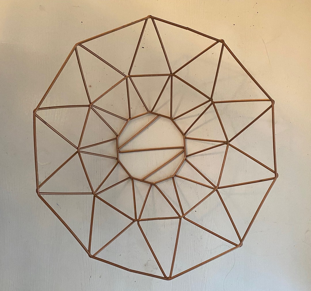 Large Copper Geometric Wire Basket Etsy
