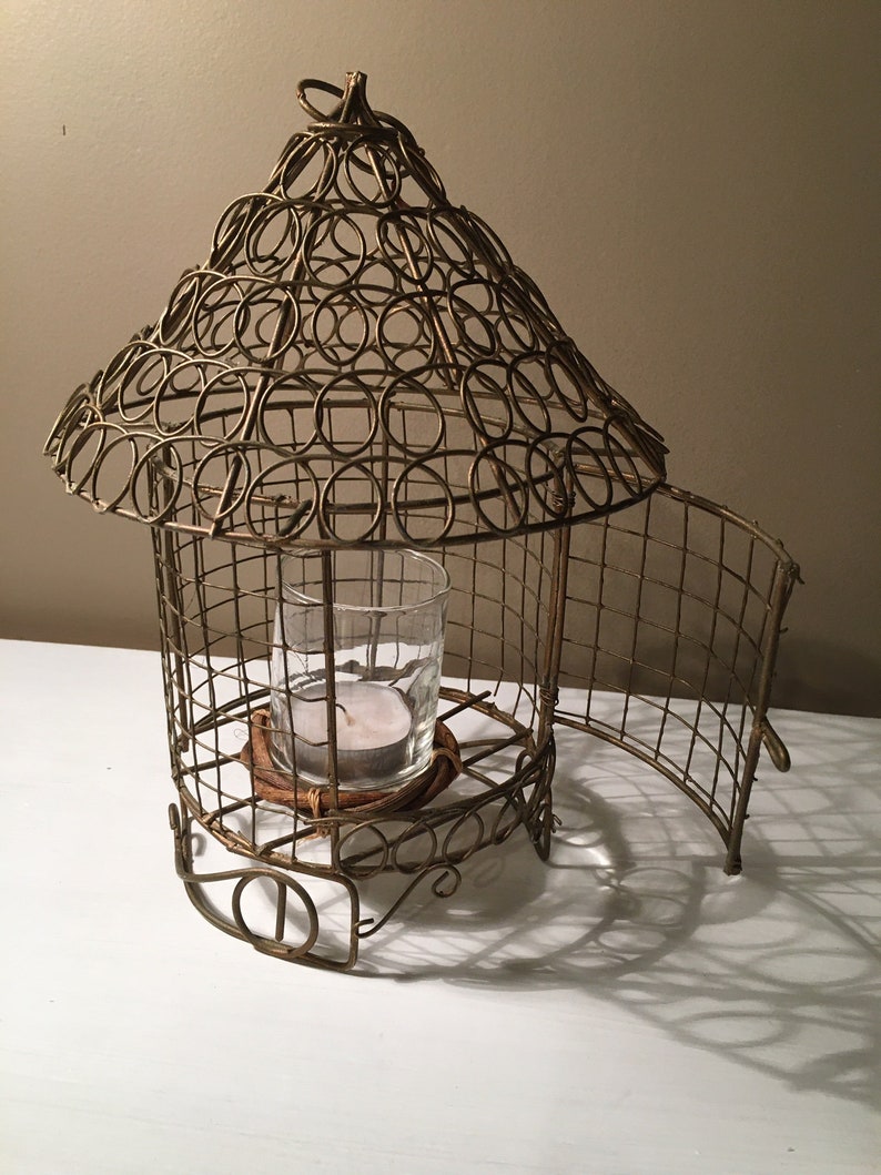 Hanging Wire Birdcage Tealight Candle Holder Etsy