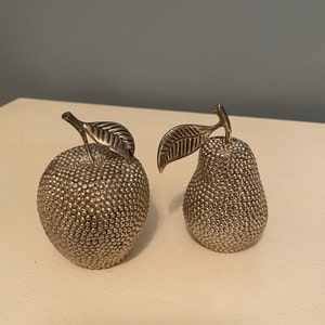 Vintage Godinger Prato de Prata Maçã Pêra Sal e Pimenta