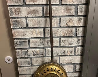 Vintage messing en smeedijzeren bedwarmer