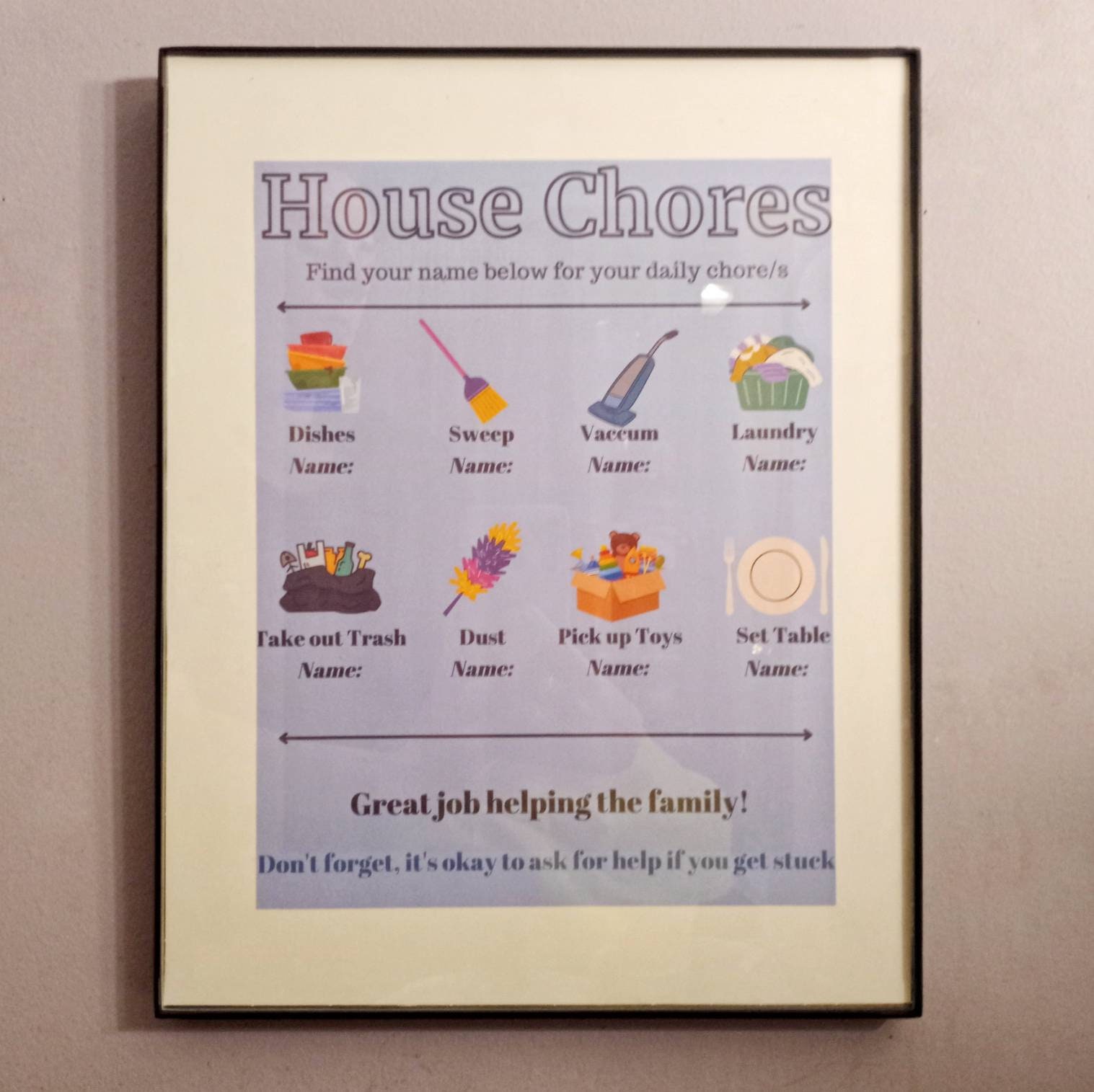 Chore Chart Template-digital - Etsy