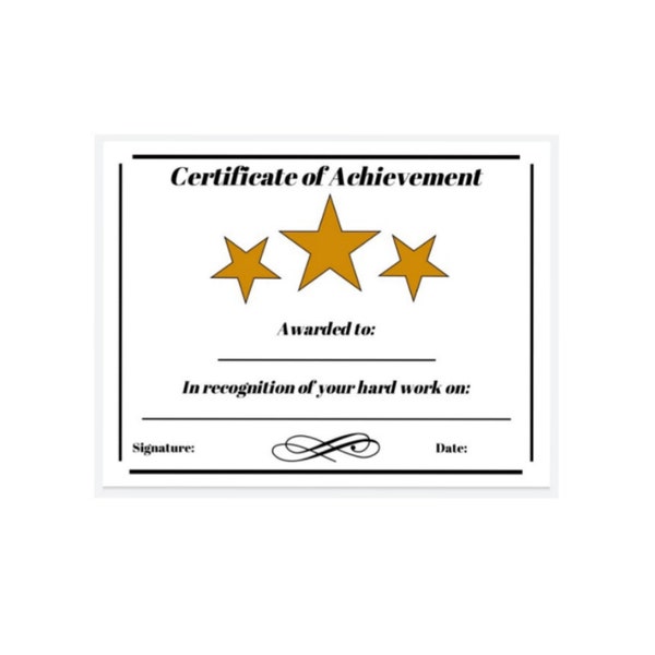 Border/Star Certificate Template-Digital