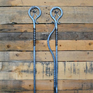 Custom Hand-Forged Fireplace Tools: Personalized Fire Pit Set
