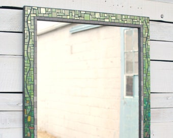 CUSTOM Mosaic Wall Mirror, Large Decorative Rectangular Mirror, Made to Order