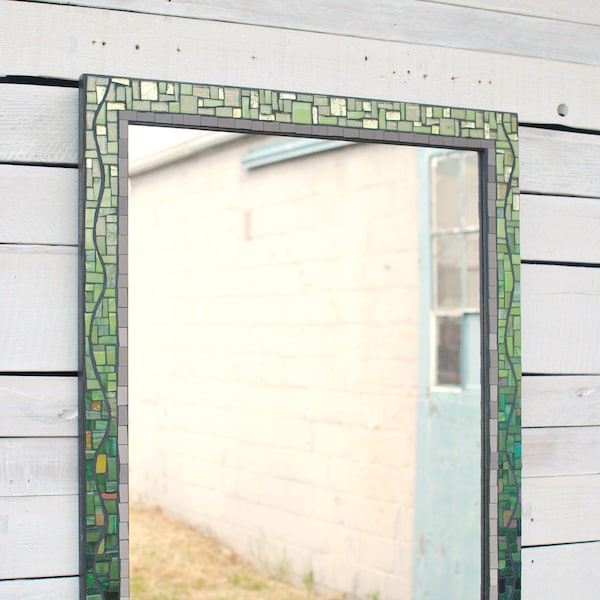 Miroir mural en mosaïque CUSTOM, grand miroir décoratif rectangulaire, fabriqué sur commande