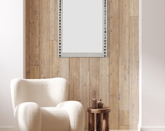 Black and White Mosaic Mirror, Large Decorative Handmade Mirror