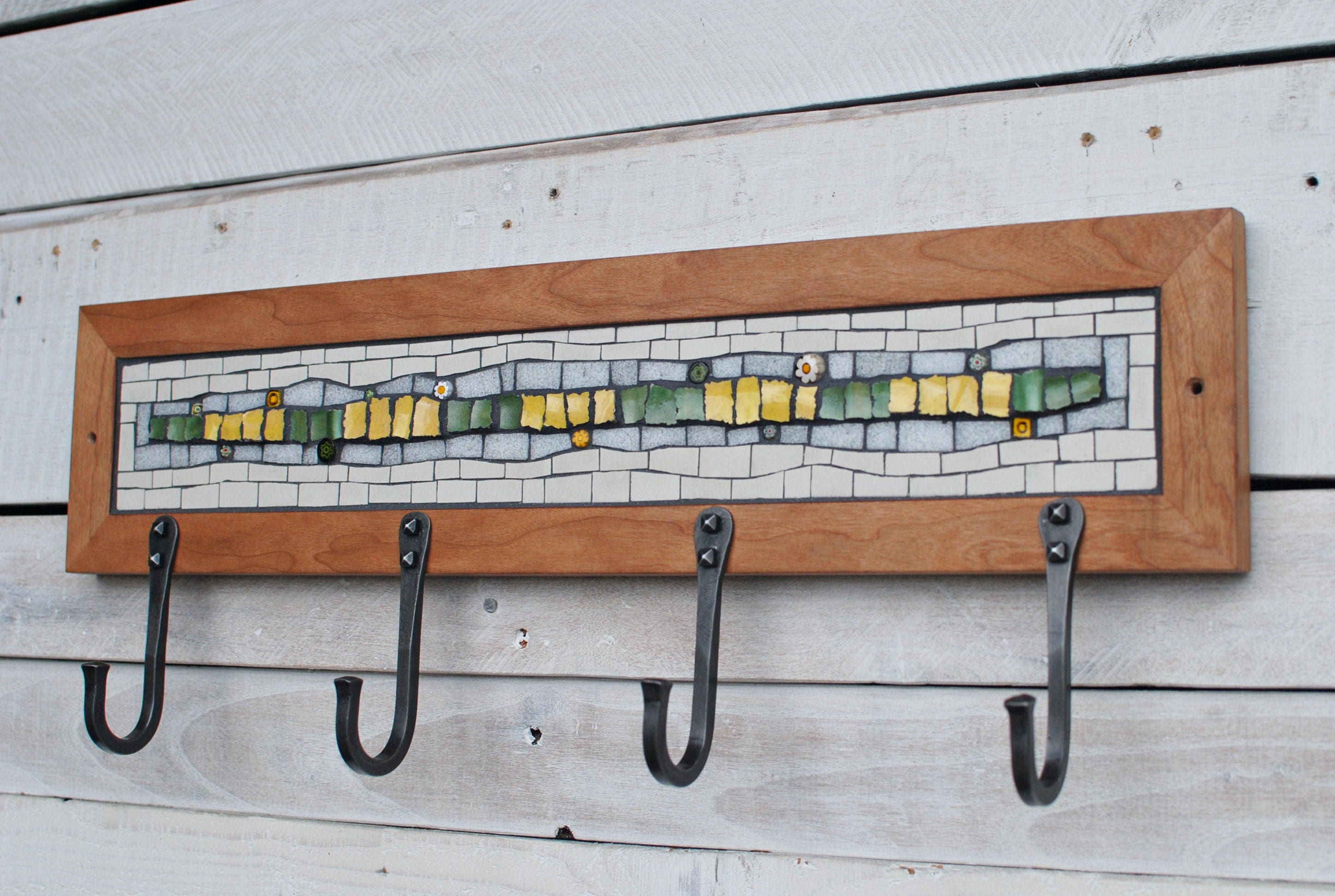Mosaic Coat Rack Wall Coat Rack Entryway Coat Hooks Coat Etsy