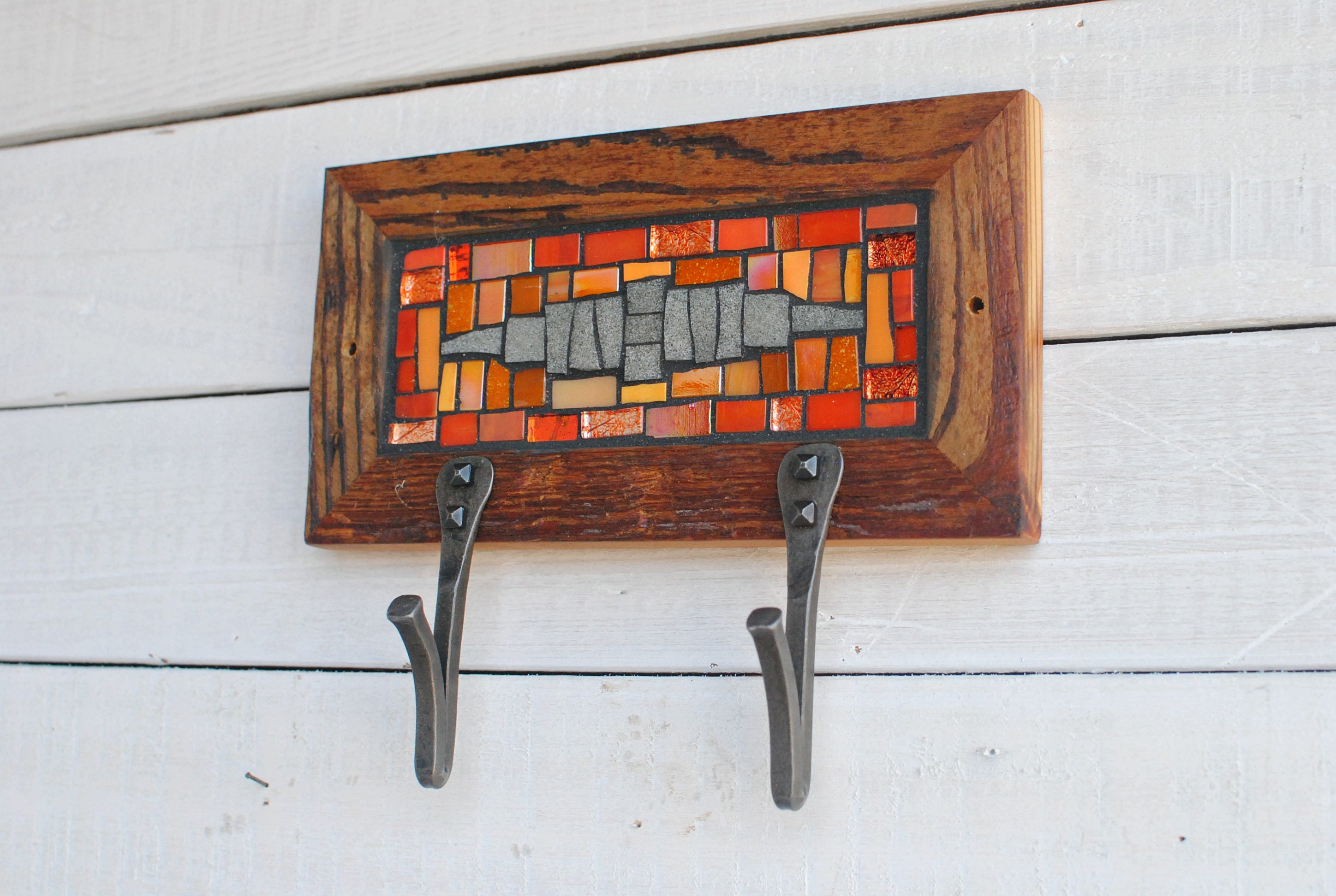 Two Hook Custom Coat Rack Mosaic Coat Rack 9 Entryway Etsy Israel