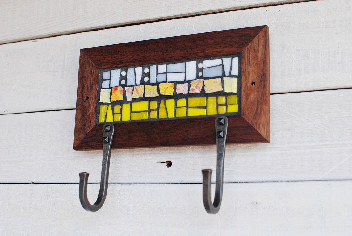 Two Hook Custom Coat Rack Mosaic Coat Rack Hand Etsy