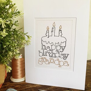 Carte d’anniversaire de grand-père personnalisée (fr) Joyeux anniversaire Grand-père (fr) Papa Cadeaux non faits maison Nonno Carte grand-père faite à la main (fr) Papier brodé