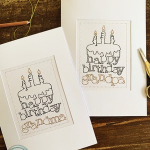 Tarjeta de cumpleaños personalizada de la abuela / feliz cumpleaños Nana / tarjeta de la abuela / regalo hecho a mano nonna / tarjeta de cumpleaños / papel bordado / mamá