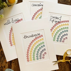 Thuisblijven | Blijf veilig | Bedankt | Regenboogwenskaart | Goed gedaan Cadeau | Amazing Job Ansichtkaart | Trots op je | Denken van je Bericht