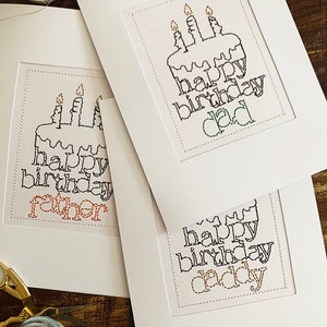 Buon compleanno Papà / Carta papà personalizzata / Patriosta Regalo fatto in casa / Fatto a mano / Biglietto d'auguri del nonno / Celebrazione della torta delle candele