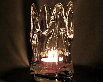 Kronenteelicht, Teelicht-Windlicht ca. 12 x 8 cm