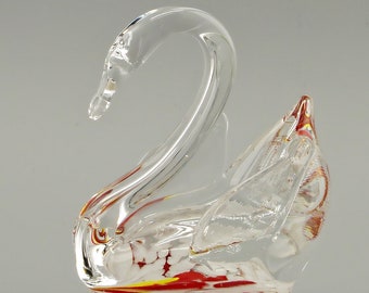 Schwan Lumineszierend, Kristall ca. 10 x 8 cm