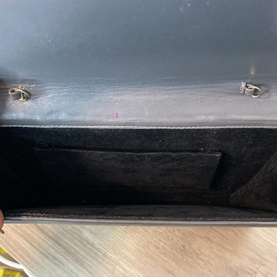 Vintage Snakeskin Python Pattern Clutch - Green a… - image 5