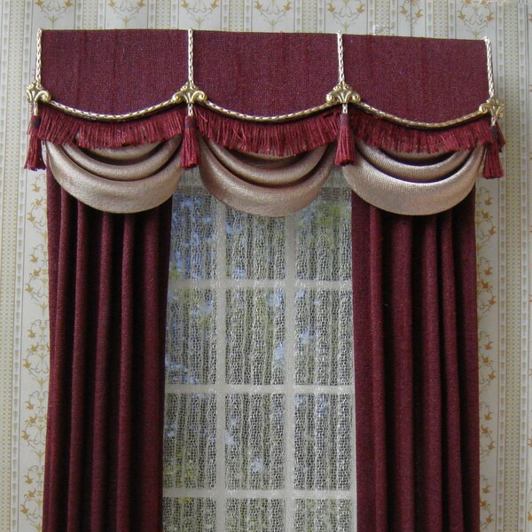 Miniature 1:12 Dollhouse curtains to order