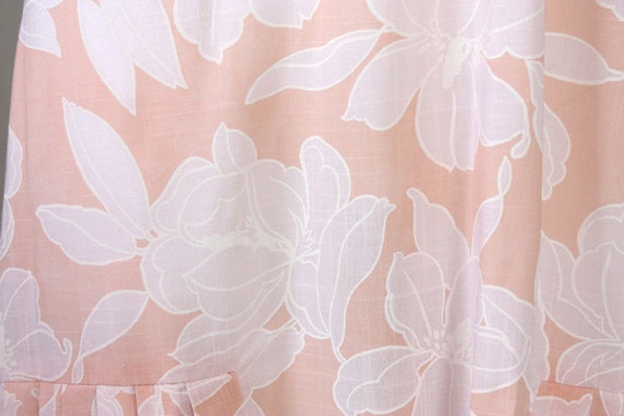 Vintage Tropical Peach & White Floral Resort 80s … - image 7