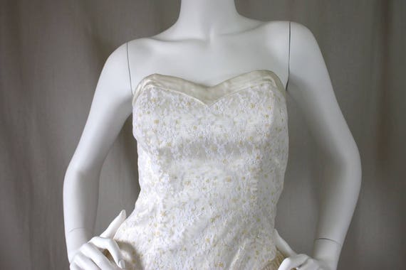 Ivory Gunne Sax by Jessica McClintock Strapless 80s/9… - Gem
