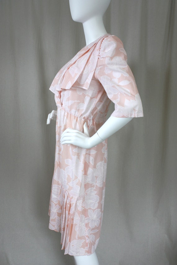 Vintage Tropical Peach & White Floral Resort 80s … - image 8