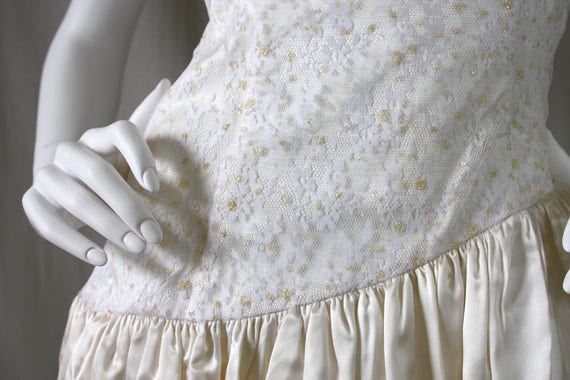 Ivory Gunne Sax by Jessica McClintock Strapless 80s/9… - Gem