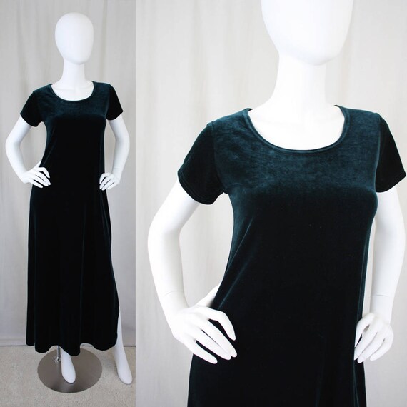 black velvet short sleeve dress