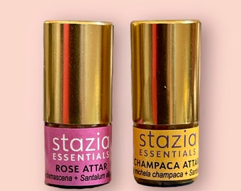 Rose & Champaca Attar Duo, Attar Set, Indian Attar set