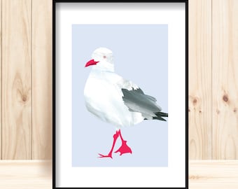 Seagull Printable, Seagull Wall Art, Beach Decor, Seagull Prints, Instant Download, Beach Printable, Printable Poster, Seagull Decor, Beachy