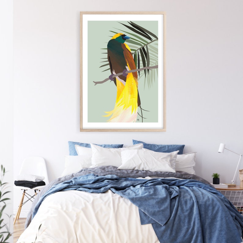 Greater Bird of Paradise Wall Art, Printable Bird Art, Australasian Tropical Birds, Birds Prints, Birds of Paradise Download, Tropics Prints image 5