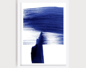 Watercolour Prints, Navy Blue Poster, Contemporary Wall Art, Modern Blue Abstract Prints, Abstract Painting Printable, Minimalist Download