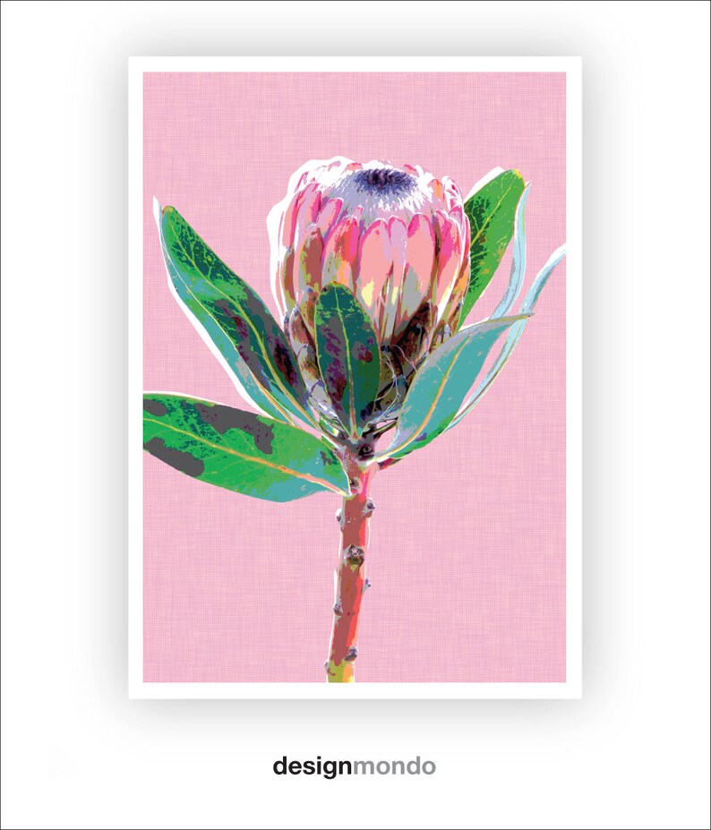 Flower Prints Downloadable Flower Prints Protea Wall Art Etsy