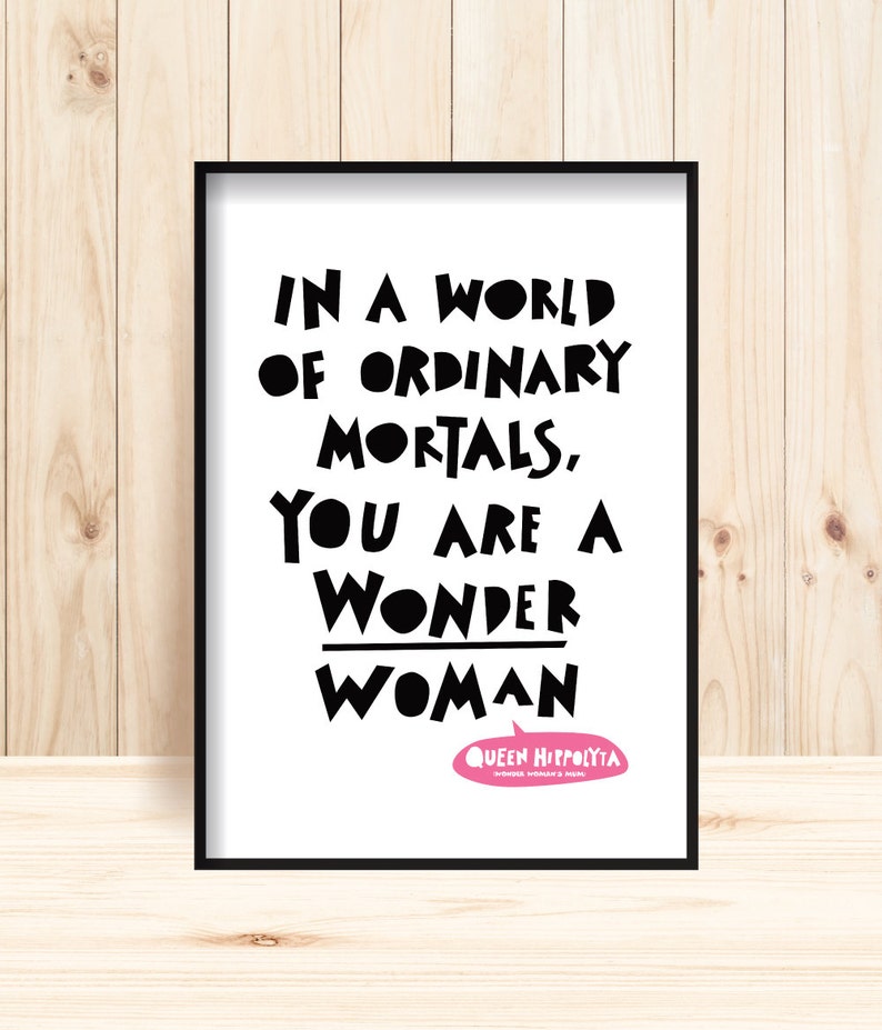wonder woman quote girls superhero art girls motivational etsy