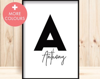 Monogram Prints, Custom Name Prints, Nursery Initial Prints, Monogram Download, Kids Monogram Wall Art, Custom Monogram, Custom Nursery Art