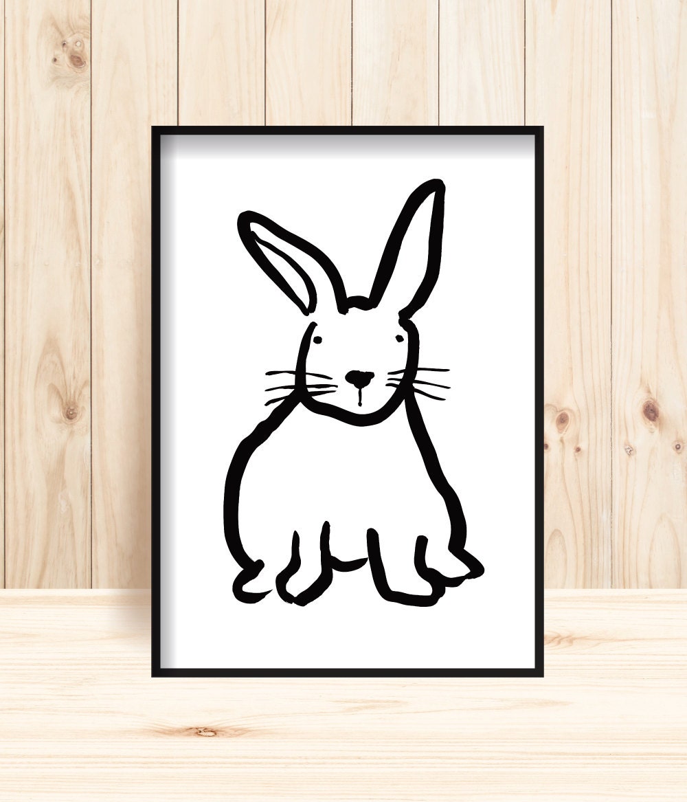 Nursery Prints Bunny Illustrations Easter Wall Art Rabbit Etsy