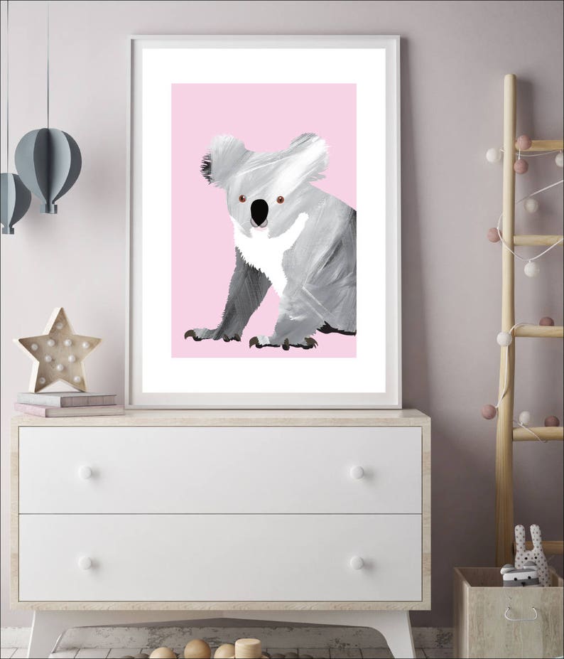 Koala Bear Prints Koala Wall Art Australian Animals Wall Etsy