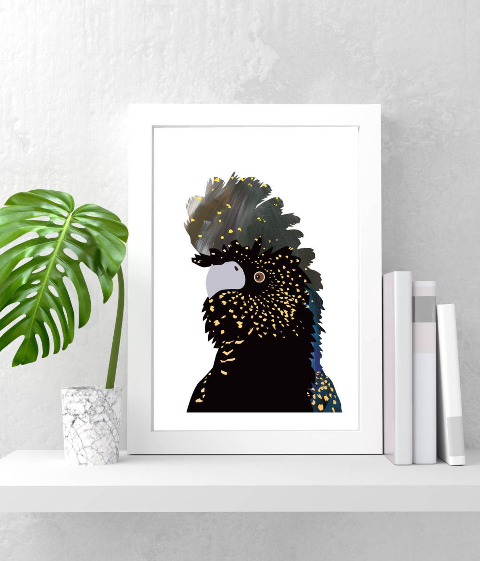 Black Cockatoo Prints, Black Cockatoo Illustration, Cockatoo Wall Art — free download