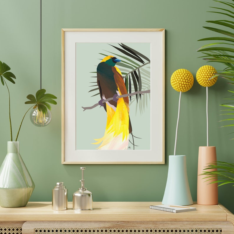 Greater Bird of Paradise Wall Art, Printable Bird Art, Australasian Tropical Birds, Birds Prints, Birds of Paradise Download, Tropics Prints image 3