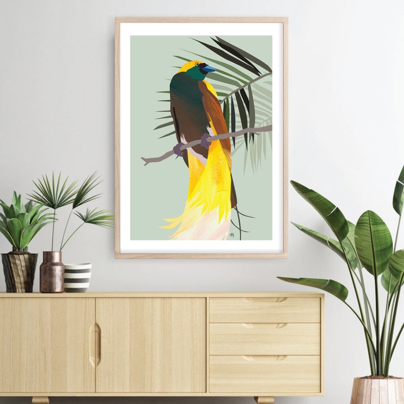 Greater Bird of Paradise Wall Art, Printable Bird Art, Australasian Tropical Birds, Birds Prints, Birds of Paradise Download, Tropics Prints image 4