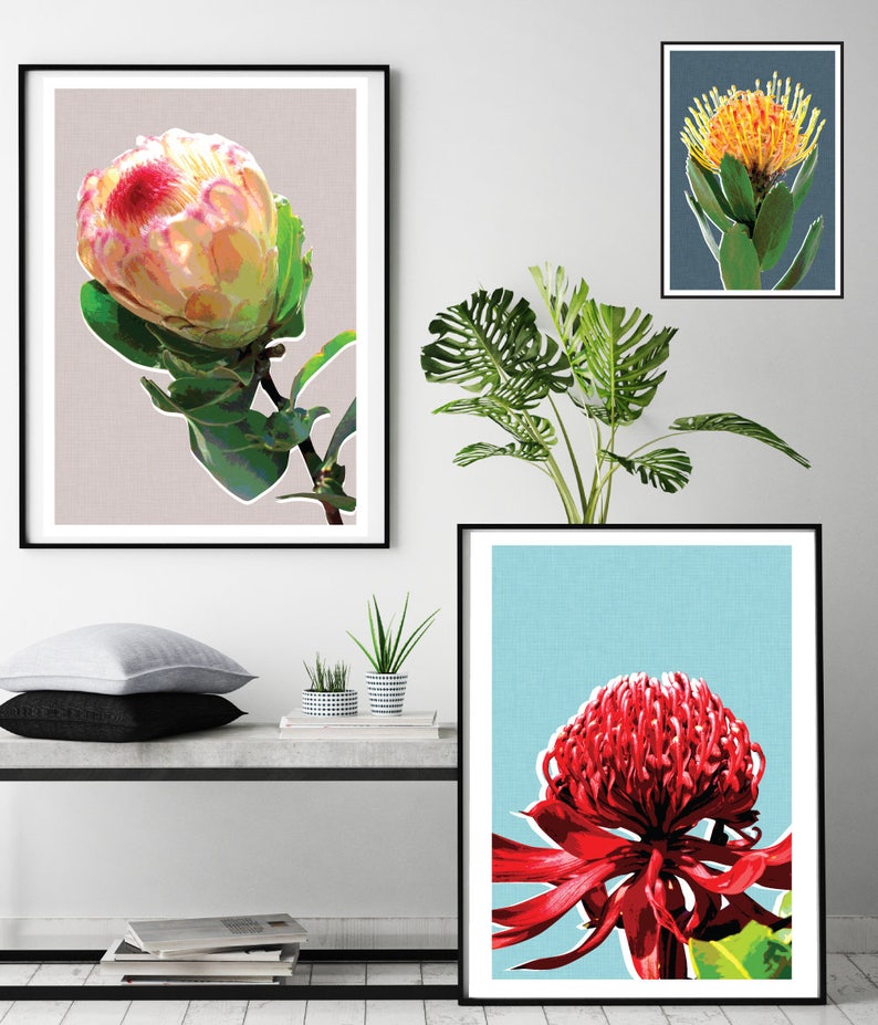Wildflowers Wall Art Set of 3 Flower Prints Australian | Etsy