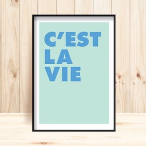 C&#39;est La Vie Print, Printable Quote, French Quote, French Decor, French Quote Poster, Printable French Art, French Words Decor, Francophile