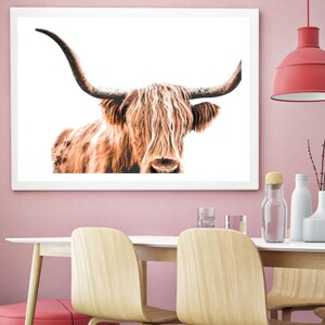 Highland Cow Print, Cow Printable, Wildlife Photography, Animal Prints, Animal Wall Art, Scottish Animals, Cow Wall Art, Large Wall Art, Cow image 6