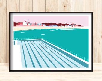 Bondi Wall Art, Bondi Beach Prints, Beach Wall Art, Beach Decor, Swimming Pool Prints, Beach Art, Bondi Printables, Seaside Printables