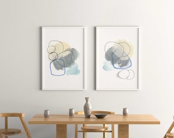 Colorful Modern Abstract Art Print Set