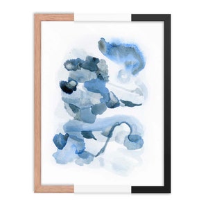 Minimalist Blue Watercolor Wall Art image 10