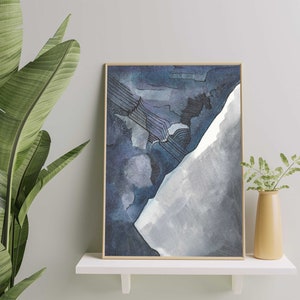 Abstract Blue and Gray Art Print