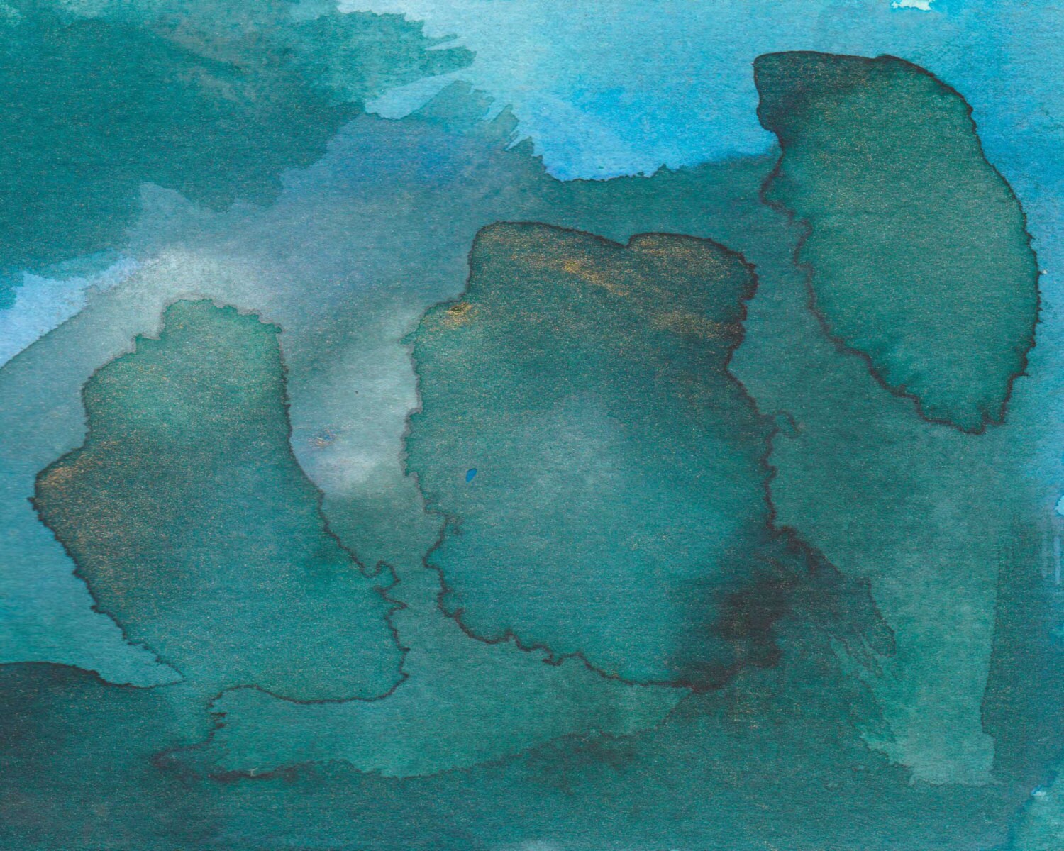 Emerald Green Modern Abstract Green Watercolor Home Decor Etsy